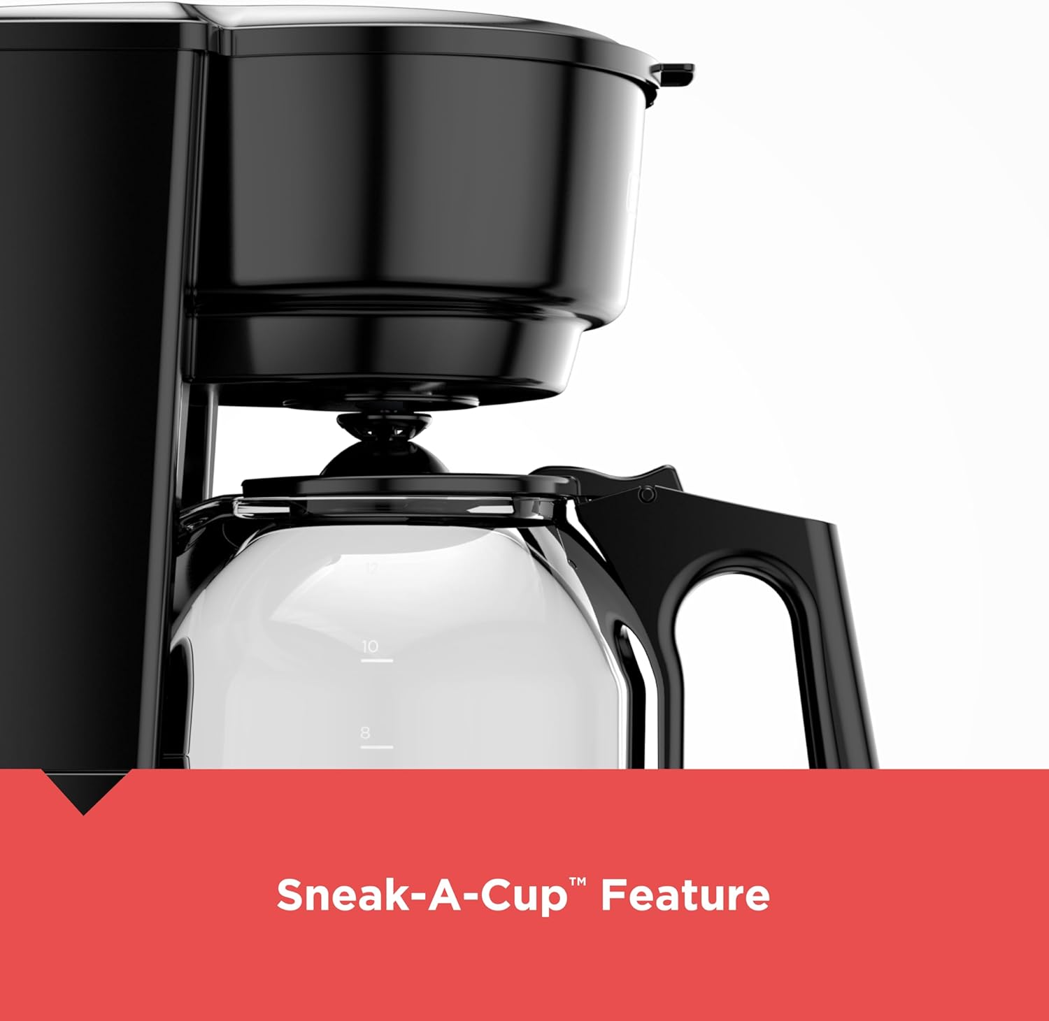 BLACK+DECKER 12-Cup Coffee Maker with Easy On/Off Switch, Easy Pour, Non-Drip Carafe with Removable Filter Basket, Vortex Technology, Black - Image 3