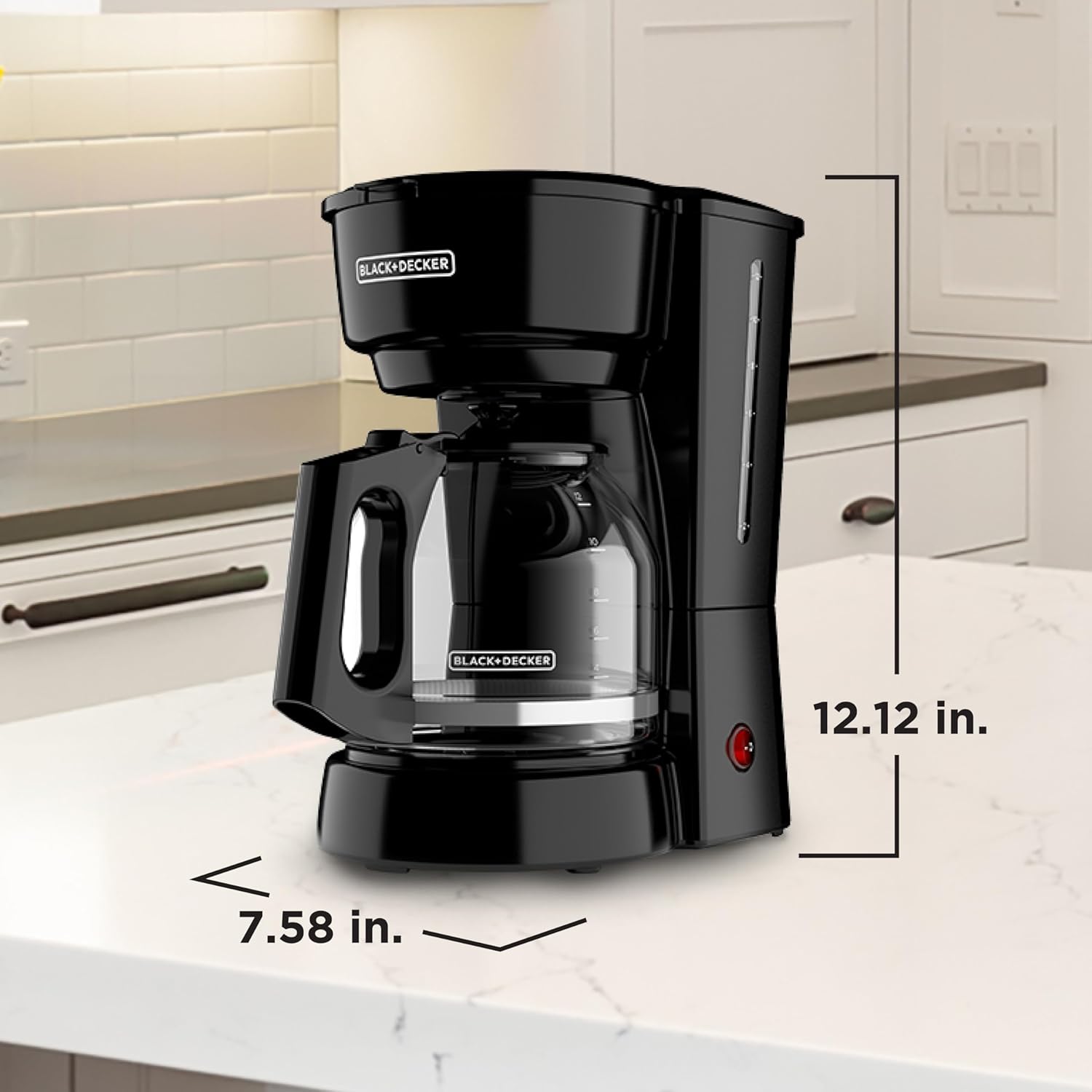 BLACK+DECKER 12-Cup Coffee Maker with Easy On/Off Switch, Easy Pour, Non-Drip Carafe with Removable Filter Basket, Vortex Technology, Black - Image 8