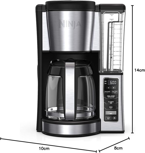 Ninja 12-Cup Programmable Coffee Brewer, 2 Brew Styles, Adjustable Warm Plate, 60oz Water Reservoir, Delay Brew - Black/Stainless Steel - Image 7