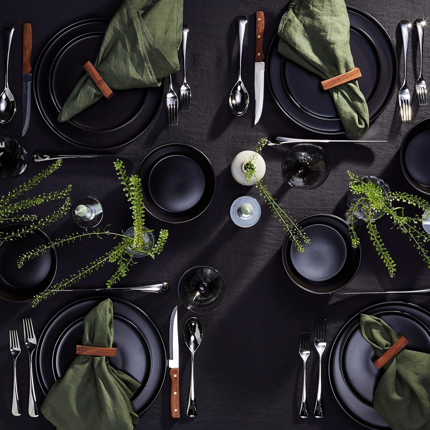 Stone Lain Coupe Dinnerware Set, Service For 4, Black Matte - Image 4